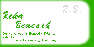 reka bencsik business card